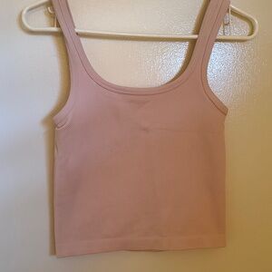 Everyday Ribbed Scoop Tank Top - Light Blush Pink